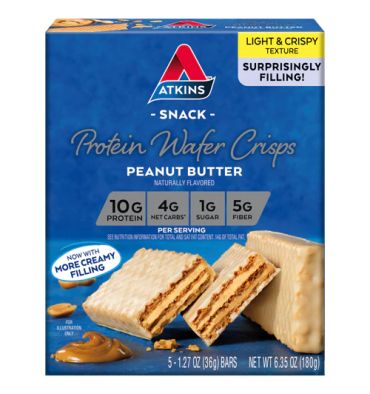 Snack Protein Wafer Crisps Peanut Butter. 5 galletas