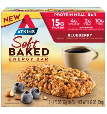 Soft Baked Energy Meal Bar Blueberry. 5 barras