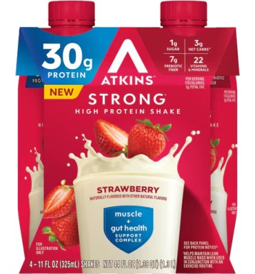 Licuado de Proteína (30 gr) Strong, varios sabores. 4 pack