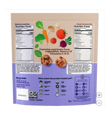 Granola Minis Orgánicas, Variety Pack, 0.85 oz. 24 pack