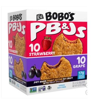 Sandwich de Avena, sabor Fresa y Uva. 20 pack