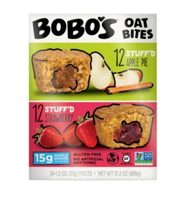 Panquecitos de Avena rellenos de Fresa y Manzana Variety pack. 24 pack