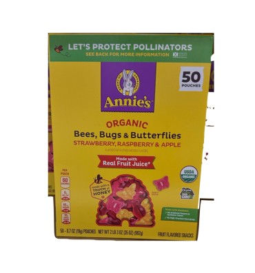 Gomitas de Abejas, Insectos y Mariposas de Fruta Orgánica. 50 pack