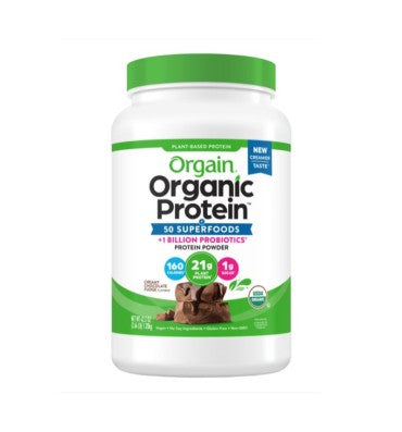 Proteína Orgánica, Vegana y Superfoods, sabor Chocolate Fudge Cremoso. 916 gr.