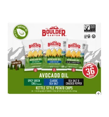 Papas Fritas con Aceite de Aguacate, Variety Pack. 36 pack