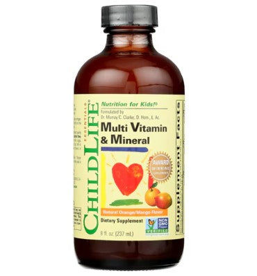 Multivitamínico y Minerales Naturales para Bebés y Niños, sabor Naranja Mango. 8 oz.