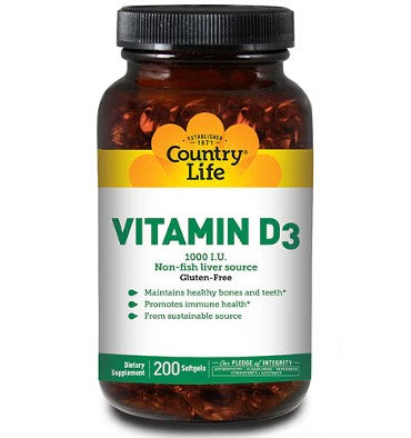 Vitamina D3 1,000 IU. 100 y 200 Softgel