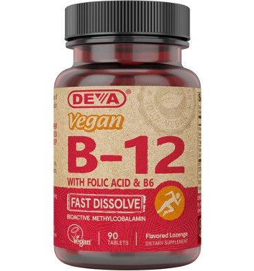Vitamina B12, Ácido Fólico y B-6 de rápida disolución Vegetariana. 90 tabs.