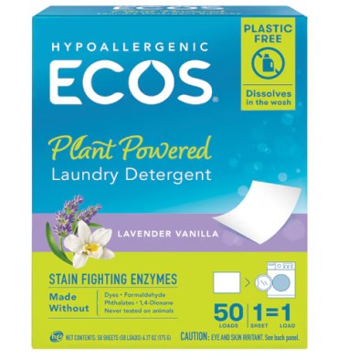 Sábanas de Detergente Hipoalergénicas para ropa. 64 cargas