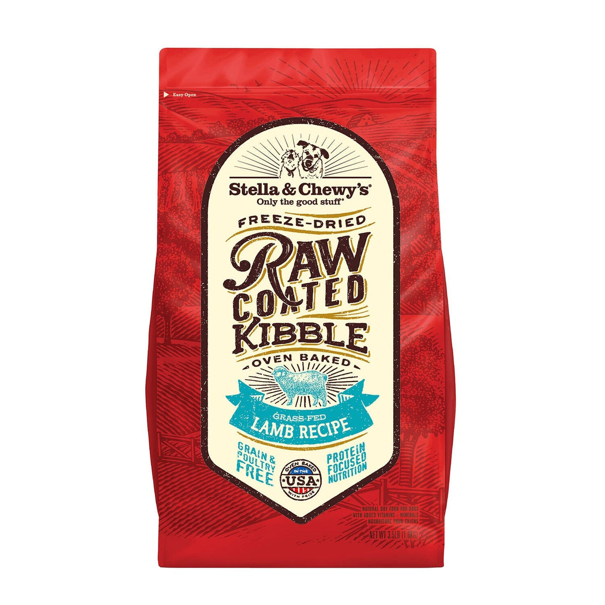 Raw Coated Kibble Grain-Free Grass-Fed Lamb 1.59 kg / 3.5 lb