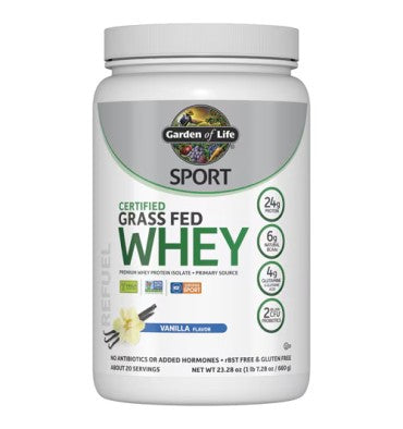 Proteína de Whey Aislada (24 gr) Libre Pastoreo sabor Vainilla. 640 gr.