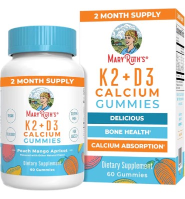 Vitamina D3 y K2 sabor Mango y Chabacano. 60 gomitas