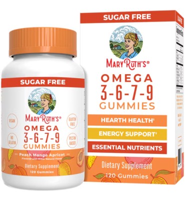 Omega 3-6-7-9 sabor Durazno, Mango Chabacano. 120 gomitas