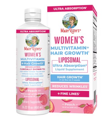 Multivitamínico líquido para Mujer + Crecimiento de Cabello Liposomal sabor Durazno. 450 ml.