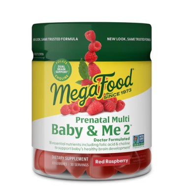 Multivitamínico Prenatal, Baby and Me 2 sabor Raspberries. 60 gomitas