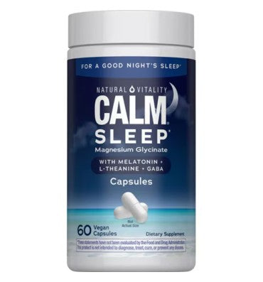 Calm Sleep Glicinato de Magnesio, Melatonina, L-Theanine, GABA. 2 opc