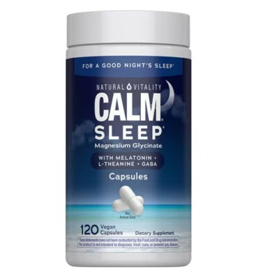 Calm Sleep Glicinato de Magnesio, Melatonina, L-Theanine, GABA. 2 opc