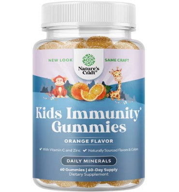 Gomitas de Vitamina C y Zin para Niños soporte Inmune. 60 Gomitas