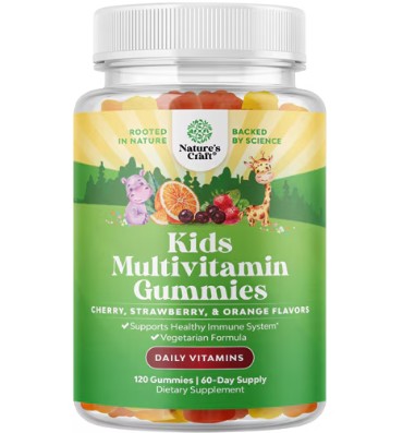 Multivitamínico para Niños sabores frutales en gomitas. 2 opc.
