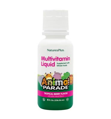Multivitamínico y Minerales para Niños Animal Parade líquido sabor Tropical Berry. 2 opc