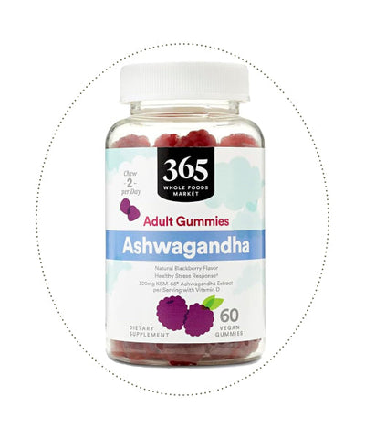 365 by Whole Foods Market, Gomitas Ashwagandha sabor Moras. 60 gomitas