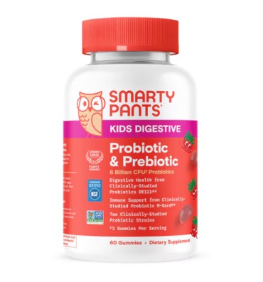 Probióticos y Prebióticos para Niños +3, 4 billones, sistema inmune sabor fresa. 60 Gomitas