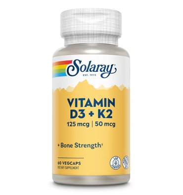 Vitamina D3 (125 mcg) y K2 (50 mcg). 2 opciones