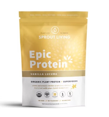 Proteína Epic Vegana con Superfoods sabor Vainilla Lúcuma. 454 gr.