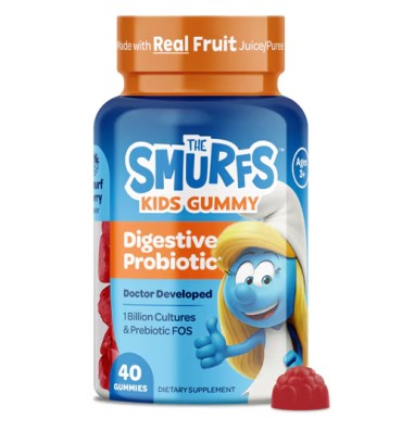 Probióticos y Prebióticos para Niños +3, The Smurfs, 1 Billión, gomitas sabor frutas. 2 opc.