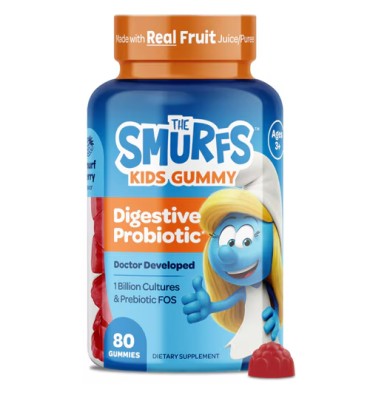 Probióticos y Prebióticos para Niños +3, The Smurfs, 1 Billión, gomitas sabor frutas. 2 opc.