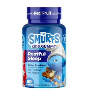 Gomitas de Melatonina y Hierbas para Niños +3, The Smurfs sabor Berries. 2 opc