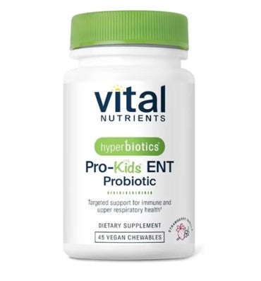 Hyperbióticos Pro Kids ENT 3 billones, sabor fresa. 45 Chew Tabs