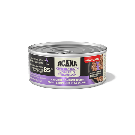 ACANA Chunks in Broth Kitten, pollo y salmón, lata de 85 g