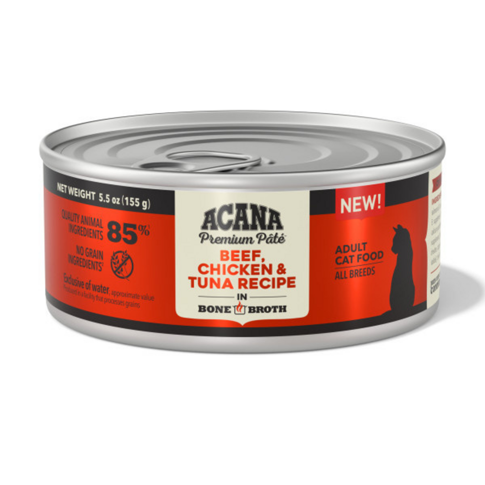 ACANA Premium Paté res, pollo y atún, lata 155 g