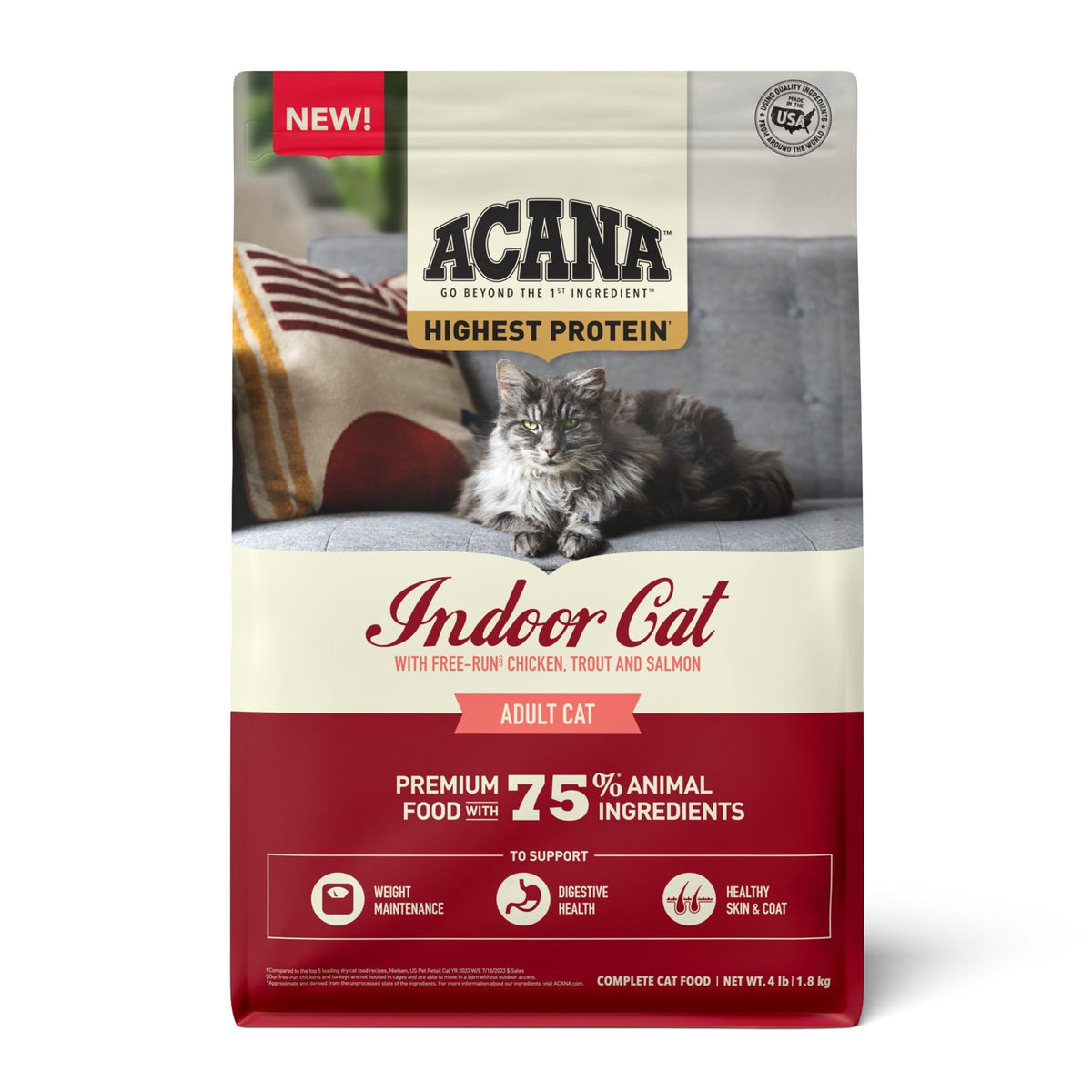 ACANA Highest Protein Indoor Cat pollo, trucha y salmón bolsa 1.81 kg