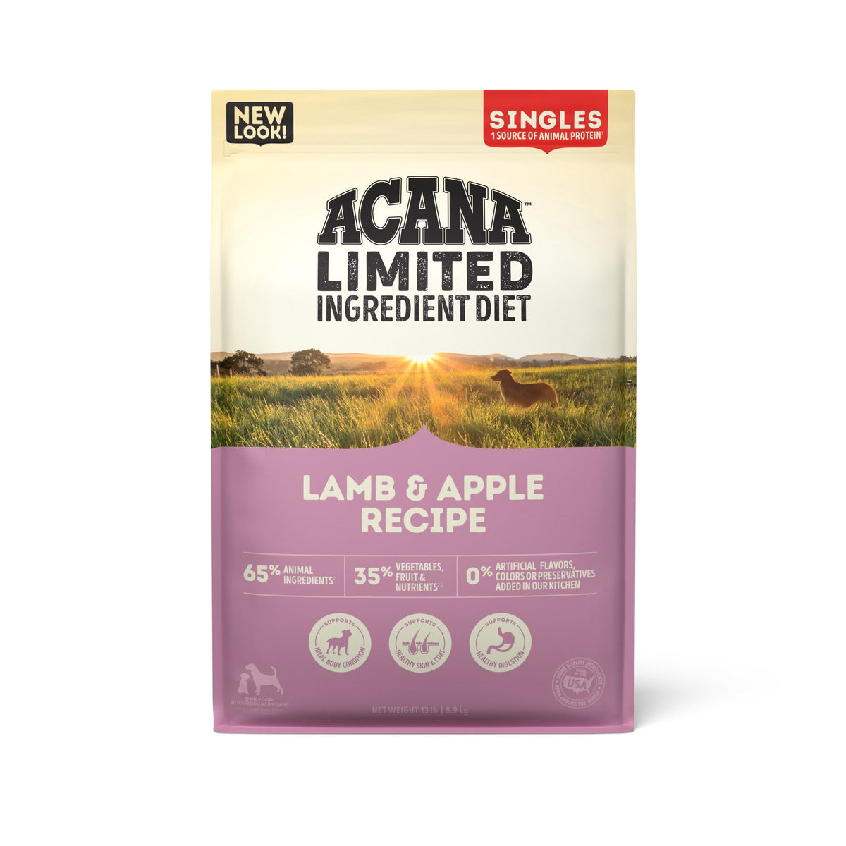 ACANA Singles lamb-apple bolsa 13 lb