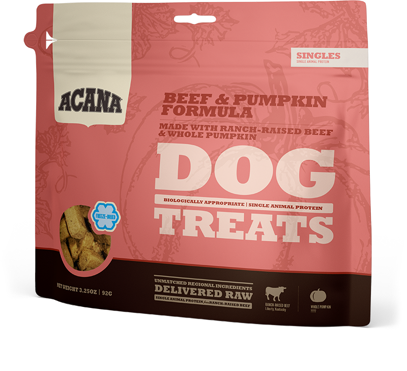 ACANA Singles Beef Pumpkin Freeze-Dried Treats, 3.25 oz 92 g