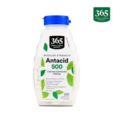 Antiacid 500 (Calcium Carbonate 500 mg) Ultra Strenght. 160 chew.