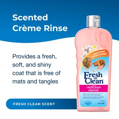 PetAg, Fresh 'n Clean Scented Crème Rinse, Vitamin E + Aloe Vera, Classic Fresh Scent, 532 ml.