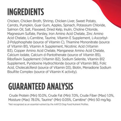 Nulo, Paté Small Breed Chicken & Shrimp, Pollo + Camarón + Camote + Calabaza con L-Carnitina, Sin Granos, Cachorros y Adultos, 79 g × 12 latas