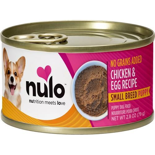 Nulo, Paté Small Breed Chicken & Shrimp, Pollo + Camarón + Camote + Calabaza con L-Carnitina, Sin Granos, Cachorros y Adultos, 79 g × 12 latas