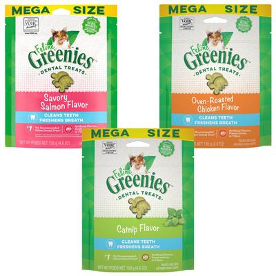 Paquete Variado Feline Premios Dentales para Gatos Adultos Sabor Pollo, Salmón y Hierba Gatera 127 g