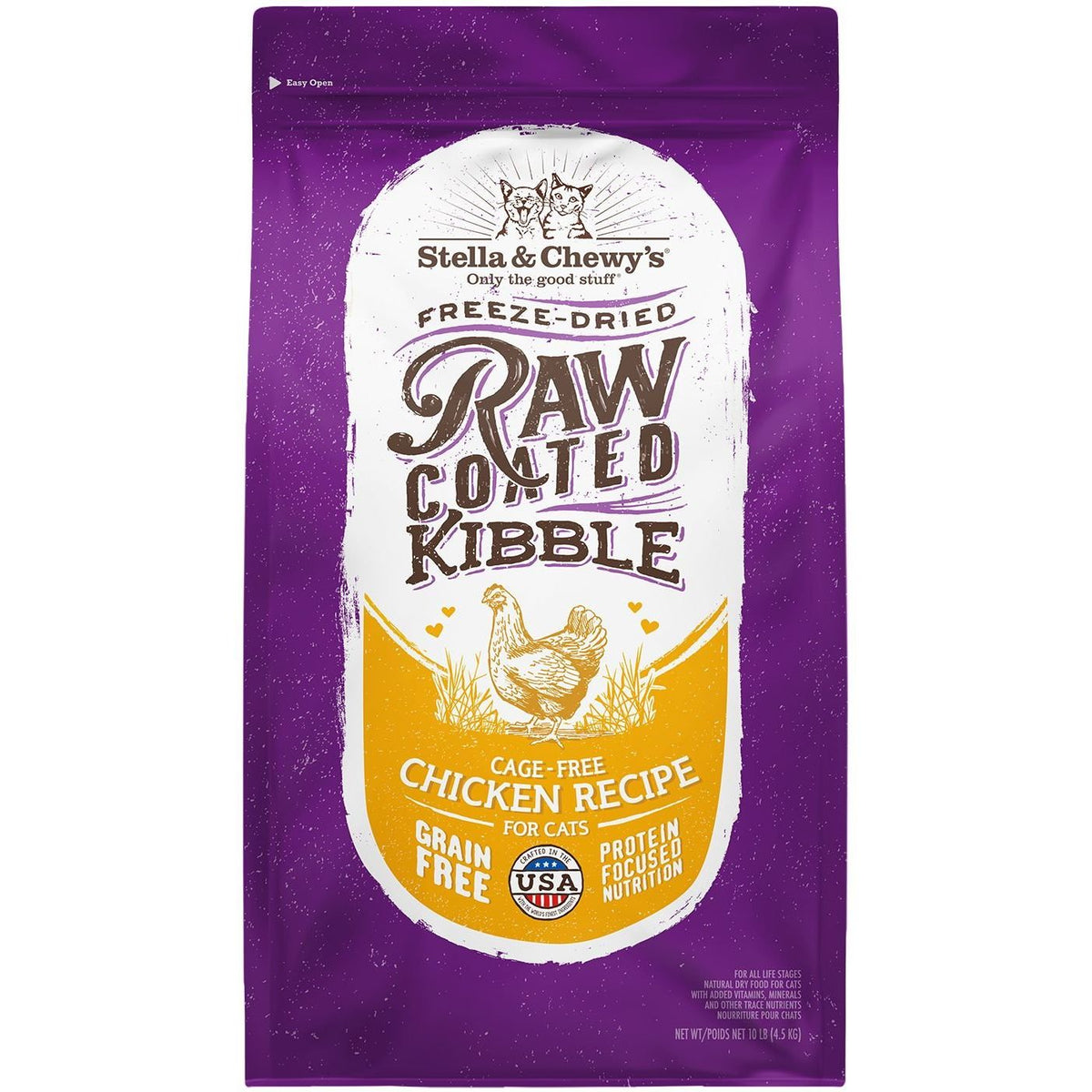 Chicken Flavored Raw Coated Cage Free Dry Cat Food. 4.5 kg.