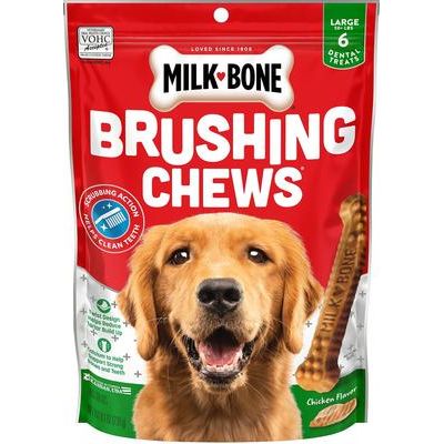 Masticables para cepillar el aliento fresco, sabor menta, golosinas dentales diarias para perros grandes, 18 unidades