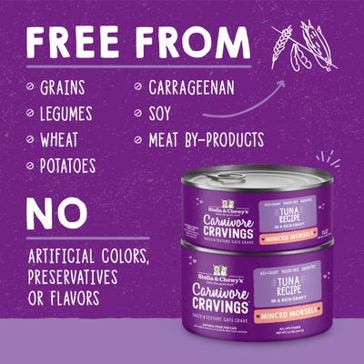 Alimento Húmedo Carnivore Cravings para Gato sabor a atún silvestre picado caja de 24