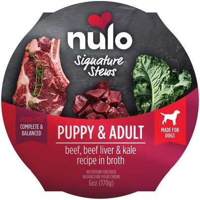 Nulo, Signature Stews, alimento húmedo sin granos en caldo para perros, varios sabores, 170 g × 16 tazas