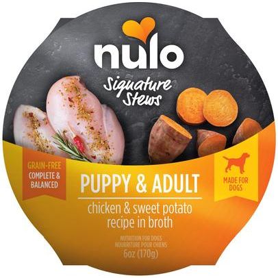 Nulo, Signature Stews, alimento húmedo sin granos en caldo para perros, varios sabores, 170 g × 16 tazas