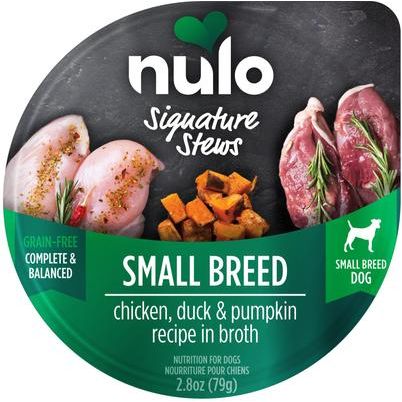 Nulo, Signature Stews Small Breed, alimento húmedo sin granos para perros de raza pequeña, varios sabores, 79 g × 24 tazas