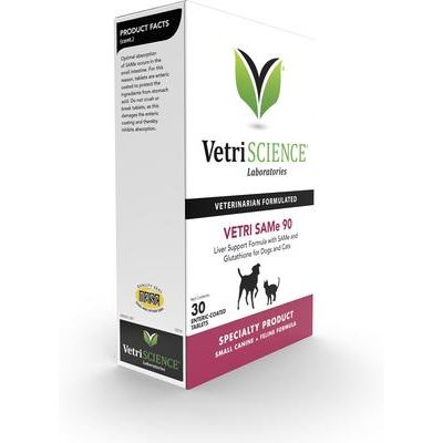 VETRI SAMe 90 comprimidos Suplemento hepático para gatos y perros, 30 comprimidos