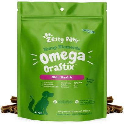OraStix Omega Hemp Elements para Salud Dental de Perros sabor Hierbabuena 25 oz